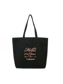 PERSONALIZED Pink Embroidered Mother of the Groom Tote Wedding Bachelorette Party Gift Monogram Blac