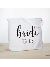 ElegantPark Bride to Be Jumbo Tote Bag Wedding Bridal Shower Gifts Canvas 100% Cotton Interior Pocke