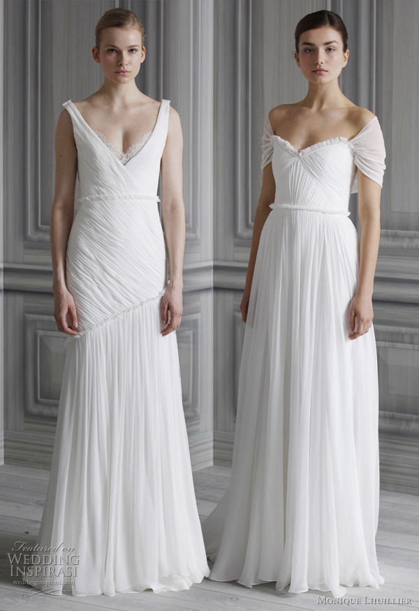 greece white v neckline bridal dress Just like the exquisite skirt pattern 