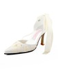 Pumps Pointy Toes Kitten Heel Satin Wedding Bridal Shoes (A0563)
