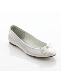 Elegantpark Flat Satin Bownot Bridal Shoes