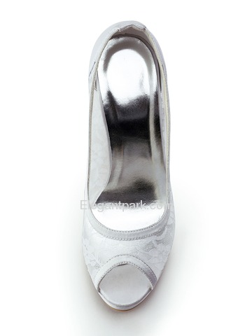 Elegantpark Peep Toe Pumps Inside Platform Stiletto Heel Lace Wedding & Party Shoes (EP11084-PF)