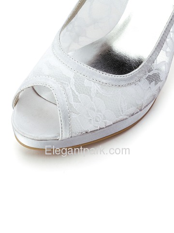 Elegantpark Peep Toe Pumps Inside Platform Stiletto Heel Lace Wedding & Party Shoes (EP11084-PF)