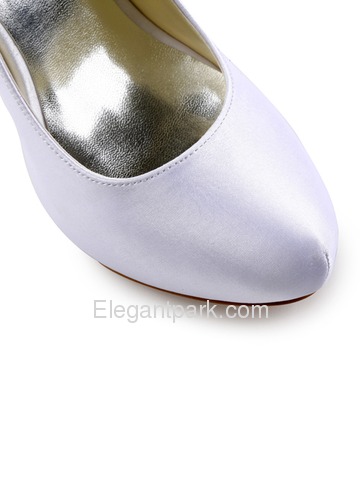 Elegantpark Satin Closed Toe Stiletto Heel Inside Platform Rhinestones Evening&Party Shoes With Bowknot (EP11034-IP)