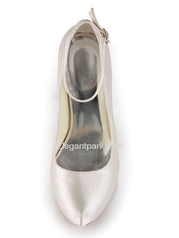 Elegantpark Satin Closed Toe Stiletto Heel/Pumps Inside Platform Bridal Shoes with Buckle(More Colors) (EP11049-IP)