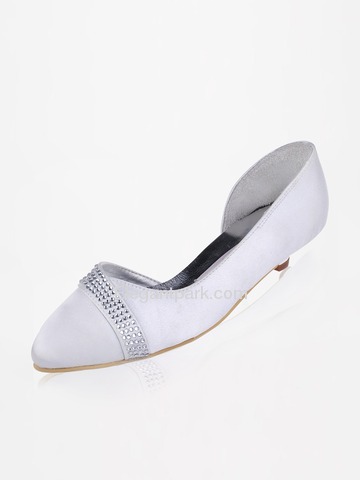 Elegantpark Closed Toe Satin Beading Wedding Bridal Shoes (More Colors Available) (AJ3205)