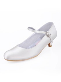 Elegantpark Modern Low Heel Satin Bridal Wedding Party Shoes