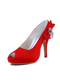 Elegantpark Chic Satin Platforms Stiletto Heel Party Shoes