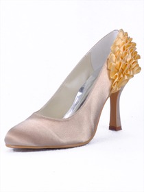 Elegantpark Pretty Satin Pointy Toes Stiletto Heel Party Shoes