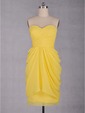 Apron Sweetheart Cocktail Length Chiffon Bridesmaid Dress (7594)