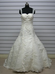Fit and Flare Straps Sweetheart Tank Top Organza Elegant Wedding Dress (maldivas)