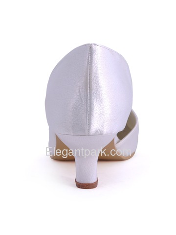Elegantpark Burgundy Pretty Satin Pearls Round Toes Cone Heel Bridal Party Shoes (100114)