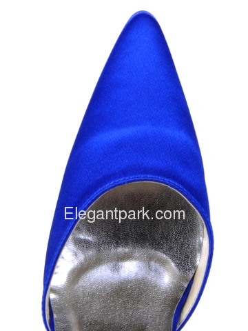 Elegantpark Blue Satin Pointy Toes Stiletto Heel Evening Party Shoes (EP11002)