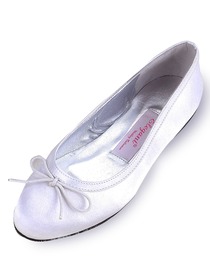 Elegantpark White Almond Toe Satin Bowknot Wedding Evening Party Shoes