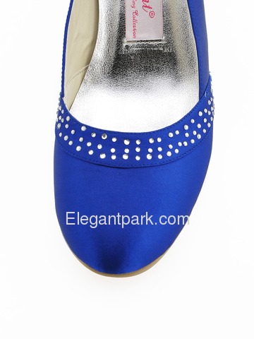 Elegantpark Blue Modern Rhinestone Stiletto Heel Satin Evening Party Prom Shoes (A0718)