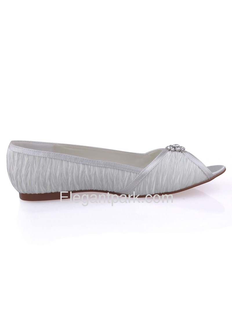 peep toe sparkly flats