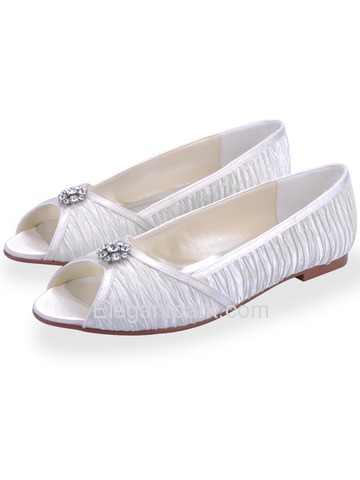 rhinestone peep toe flats