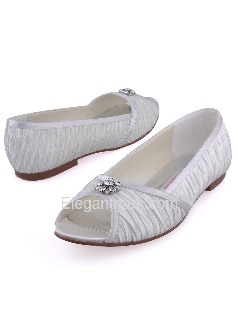 peep toe sparkly flats