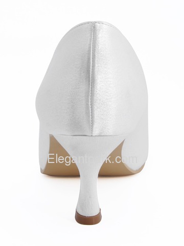 Elegantpark Round Toes Bowknot Stiletto Heel Satin Bridal Shoes (EP11019)