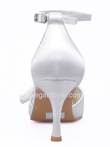 Elegantpark Modern Pointy Toes Spool Heel Satin Pumps Shoes (EP11023)