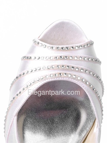 Elegantpark Satin Peep Toe Stiletto Heel/Pumps Tiered Rhinestones Evening&Party Shoes (EP11051)