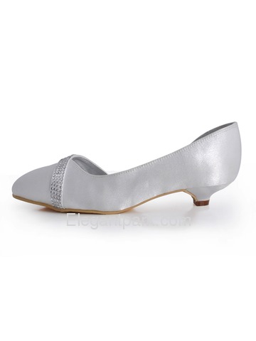 Elegantpark Closed Toe Satin Beading Wedding Bridal Shoes (More Colors Available) (AJ3205)