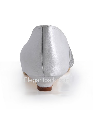 Elegantpark Closed Toe Satin Beading Wedding Bridal Shoes (More Colors Available) (AJ3205)