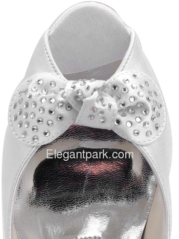 Elegantpark Ivory Peep Toe Stiletto Heel Satin Wedding Eveing Party Shoes (EL-1092)