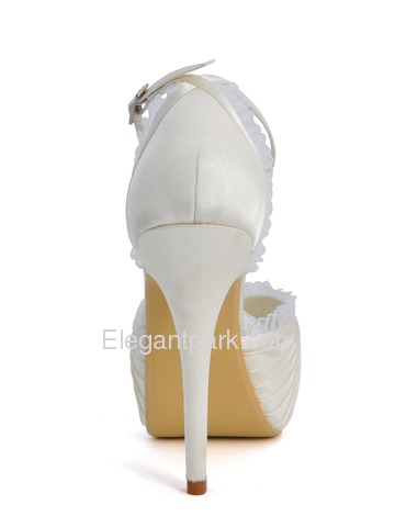 Elegantpark Satin Stiletto Heel Platform Pumps With Bowknot Wedding Shoes (EP11056-IP)