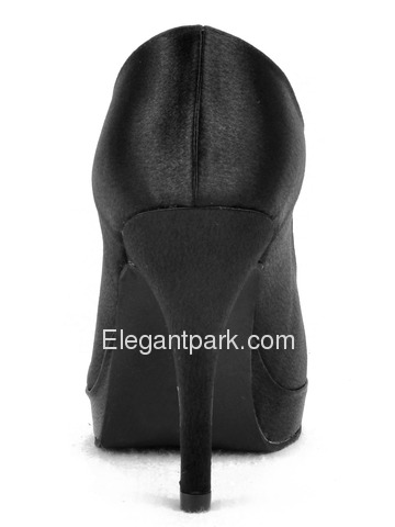 Elegantpark Black Satin Platforms Stiletto Heel Party Shoes (EP11007-PF)