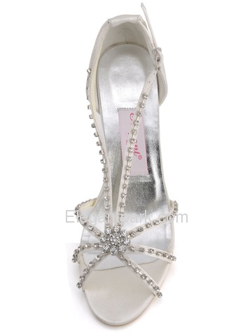 Elegantpark Satin Wedge Heel With Rhinestone Wedding Bridal Sandals (MC-023)