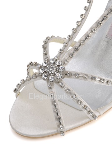 Elegantpark Satin Wedge Heel With Rhinestone Wedding Bridal Sandals (MC-023)