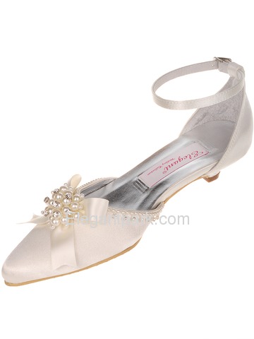Elegantpark Satin Pointy Toes With Bowknot Wedding Bridal Shoes (WM-018)