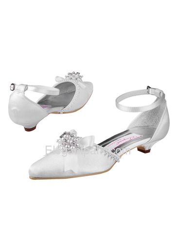 Elegantpark Satin Pointy Toes With Bowknot Wedding Bridal Shoes (WM-018)
