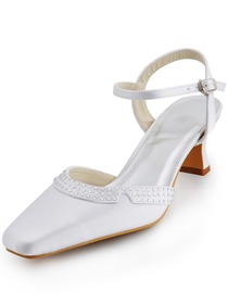 square heel wedding shoes