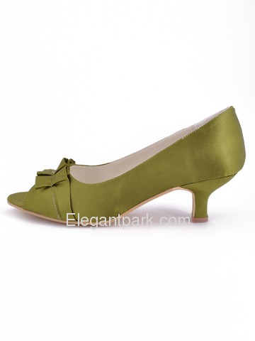 Elegantpark Peep Toe Satin Spool Heel Wedding Bridal Shoes (More Colors Available) (EL10006)