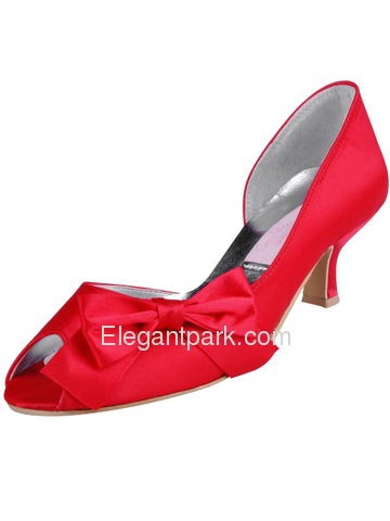 Elegantpark Modern Bownot Satin Wedding Party Prom Shoes (WM-004)