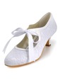 Elegantpark White Almond Toe Stiletto Heel Lace Bridal Wedding Party Shoes