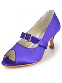 Elegantpark Satin Upper Stiletto Heel Peep Toe Elegant Wedding/Evening Shoes