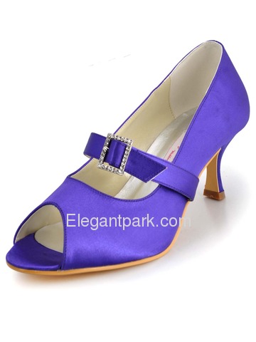 Elegantpark Satin Upper Stiletto Heel Peep Toe Elegant Wedding/Evening Shoes (35AJ1)