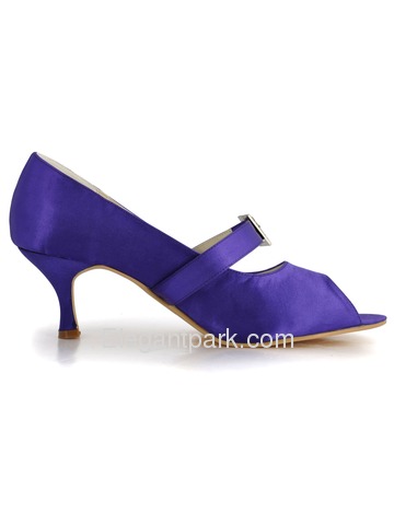 Elegantpark Satin Upper Stiletto Heel Peep Toe Elegant Wedding/Evening Shoes (35AJ1)