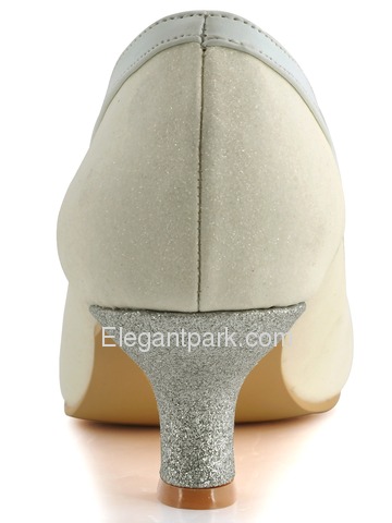 Elegantpark Ivory Round Toe Rhinestone Bowknot Glitter Evening & Party Shoes (A316)