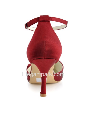 Elegantpark Satin Upper Pointy Toes Stiletto Heel Bowknot Elegant Evening Shoes (AF006A)