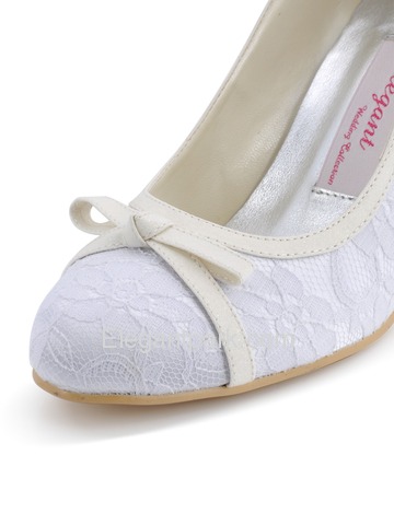 Elegantpark Modern Satin Lace Stiletto Heel Bridal Wedding Shoes (EL-029)