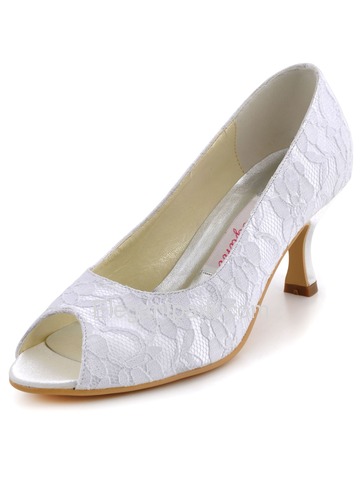 Elegantpark Peep Toe Lace Stiletto Heel Bridal Shoes (EP11013)