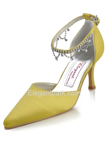 Elegantpark Pointy Toes Strappy Satin Bridal Shoes with More Color Available (MM-023)