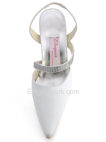 Elegant Satin Upper Stiletto Heel Rhinestones Wedding/Evening Shoes (MC-010D)