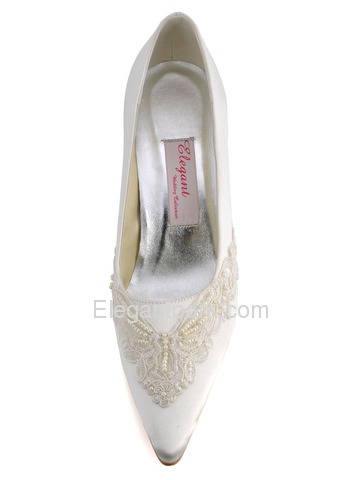 Elegantpark Satin Upper Spool Heel Appliques Wedding/Evening Shoes (A723)