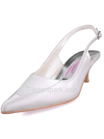 Elegantpark Pretty Satin Stiletto Heel Rhinestones Slingback Wedding/Evening Shoes (A2067)