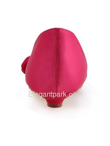 Elegantpark Peep Toe Bowknot Stiletto Heel Satin Shoes (CC60)